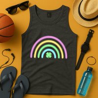 Colorful Shamrock Rainbow Tank Top