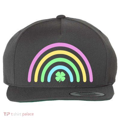 Colorful Shamrock Rainbow Wool Snapback Cap
