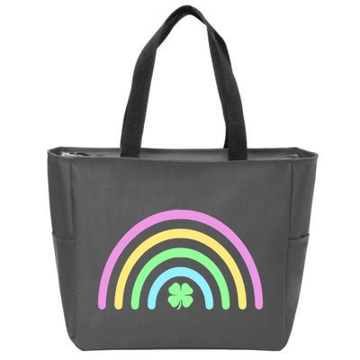 Colorful Shamrock Rainbow Zip Tote Bag