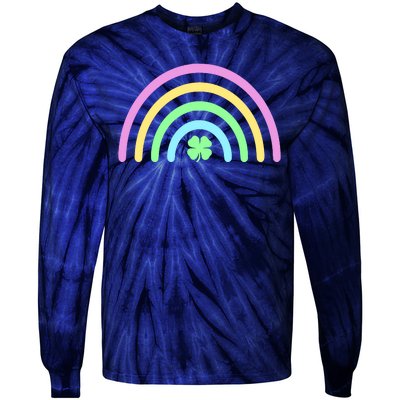 Colorful Shamrock Rainbow Tie-Dye Long Sleeve Shirt