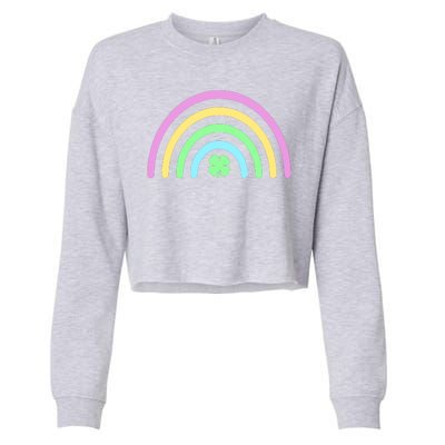 Colorful Shamrock Rainbow Cropped Pullover Crew