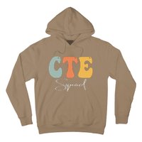 CTE Squad Retro Groovy Vintage Happy First Day Of School Hoodie