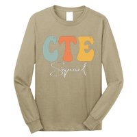 CTE Squad Retro Groovy Vintage Happy First Day Of School Long Sleeve Shirt