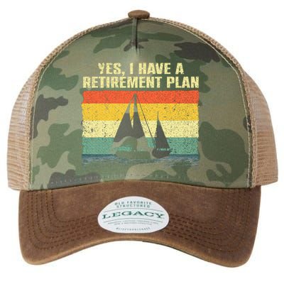 Cool Sailing Retirement Plan Boating Sailboat Legacy Tie Dye Trucker Hat