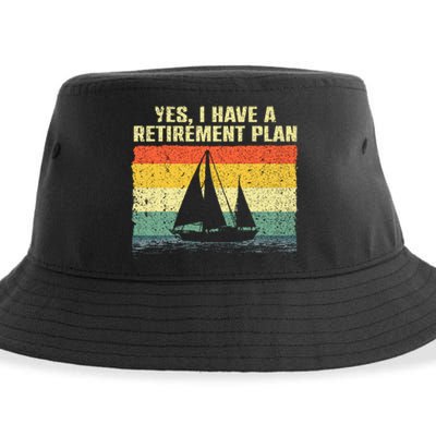 Cool Sailing Retirement Plan Boating Sailboat Sustainable Bucket Hat