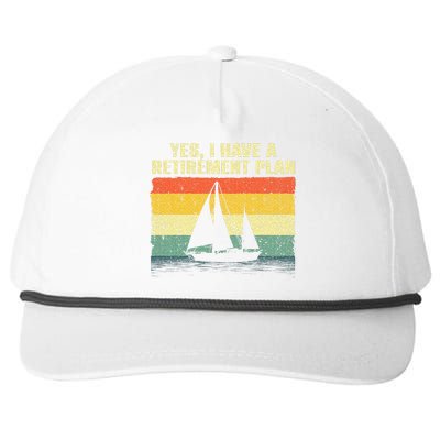 Cool Sailing Retirement Plan Boating Sailboat Snapback Five-Panel Rope Hat