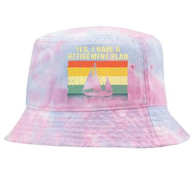 Cool Sailing Retirement Plan Boating Sailboat Tie-Dyed Bucket Hat