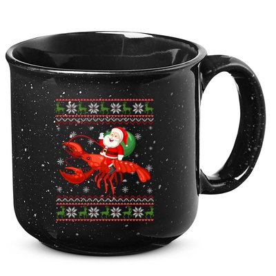 Christmas Santa Riding Lobster Funny Ugly Xmas Sweater Long Sleeve 15oz Campfire Ceramic Mug