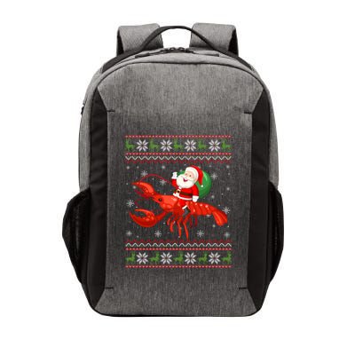 Christmas Santa Riding Lobster Funny Ugly Xmas Sweater Long Sleeve Vector Backpack