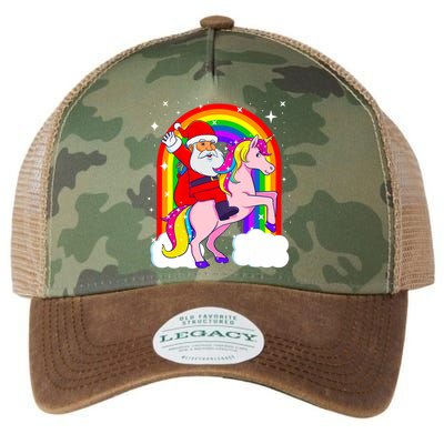 Christmas Santa Riding Unicorn Xmas Gifts Legacy Tie Dye Trucker Hat