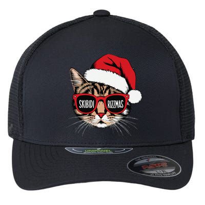 Cat Skibid.I Rizzmas Christmas Rizz Santa Claus Charisma Flexfit Unipanel Trucker Cap