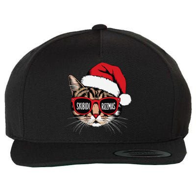 Cat Skibid.I Rizzmas Christmas Rizz Santa Claus Charisma Wool Snapback Cap