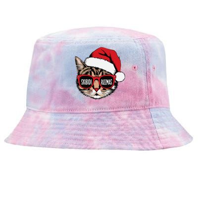 Cat Skibid.I Rizzmas Christmas Rizz Santa Claus Charisma Tie-Dyed Bucket Hat