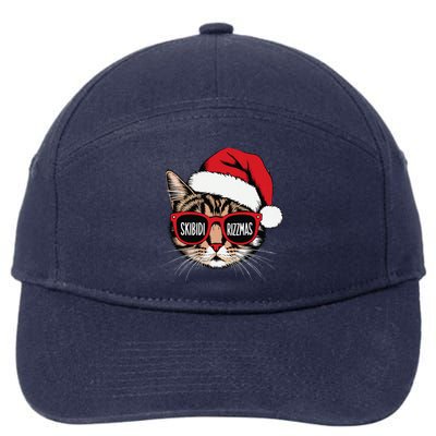 Cat Skibid.I Rizzmas Christmas Rizz Santa Claus Charisma 7-Panel Snapback Hat