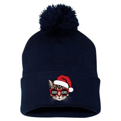 Cat Skibid.I Rizzmas Christmas Rizz Santa Claus Charisma Pom Pom 12in Knit Beanie