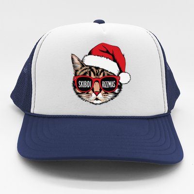 Cat Skibid.I Rizzmas Christmas Rizz Santa Claus Charisma Trucker Hat