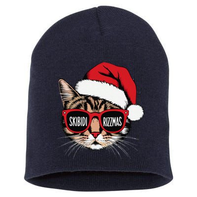 Cat Skibid.I Rizzmas Christmas Rizz Santa Claus Charisma Short Acrylic Beanie