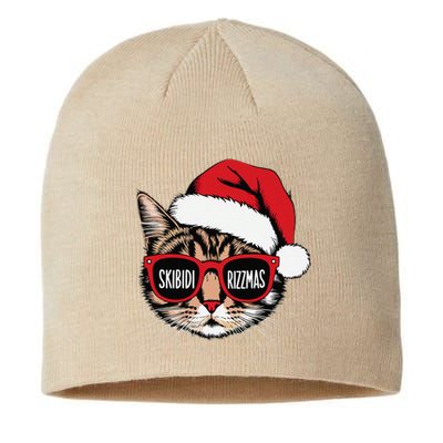 Cat Skibid.I Rizzmas Christmas Rizz Santa Claus Charisma Sustainable Beanie