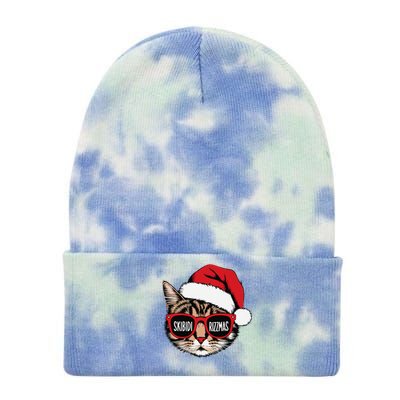 Cat Skibid.I Rizzmas Christmas Rizz Santa Claus Charisma Tie Dye 12in Knit Beanie