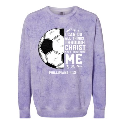 Christian Soccer Religious Gifts Colorblast Crewneck Sweatshirt