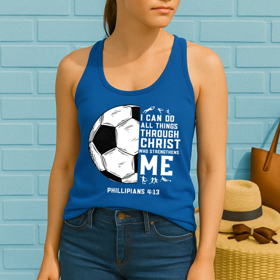 Christian Soccer Religious Gifts Womens Tank Top