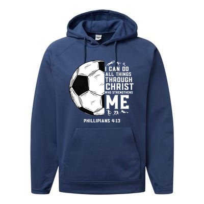 Christian Soccer Religious Gifts Performance Fleece Hoodie