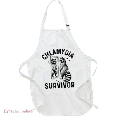 Chlamydia Survivor Raccoon Meme Sarcastic Adult Humor Full-Length Apron With Pockets
