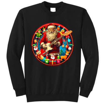 Cool Santa Rockin Guitar Festive Christmas Sweatshirt