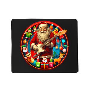 Cool Santa Rockin Guitar Festive Christmas Mousepad