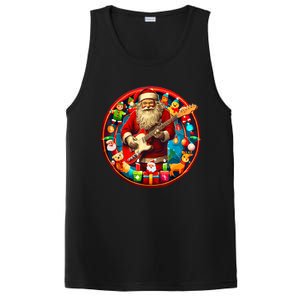 Cool Santa Rockin Guitar Festive Christmas PosiCharge Competitor Tank