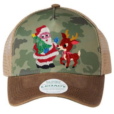 Cute Santa Reindeer Best Friends Christmas Cheer Legacy Tie Dye Trucker Hat