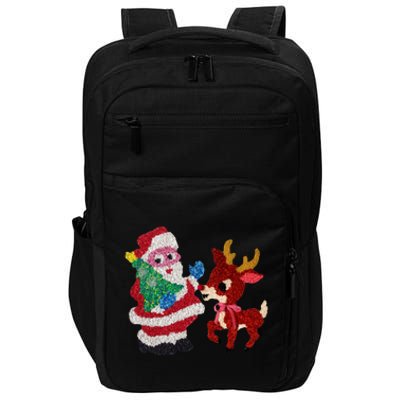 Cute Santa Reindeer Best Friends Christmas Cheer Impact Tech Backpack