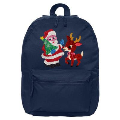 Cute Santa Reindeer Best Friends Christmas Cheer 16 in Basic Backpack