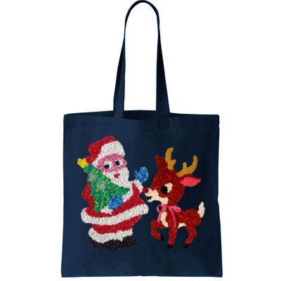 Cute Santa Reindeer Best Friends Christmas Cheer Tote Bag