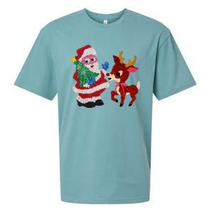 Cute Santa Reindeer Best Friends Christmas Cheer Sueded Cloud Jersey T-Shirt