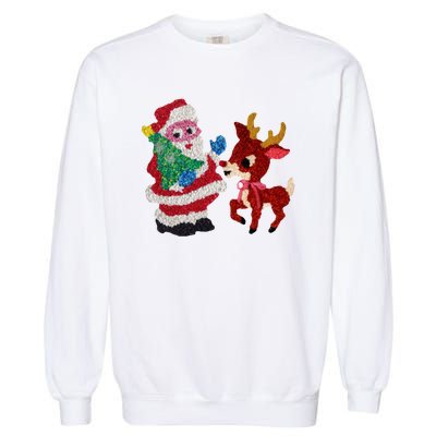 Cute Santa Reindeer Best Friends Christmas Cheer Garment-Dyed Sweatshirt