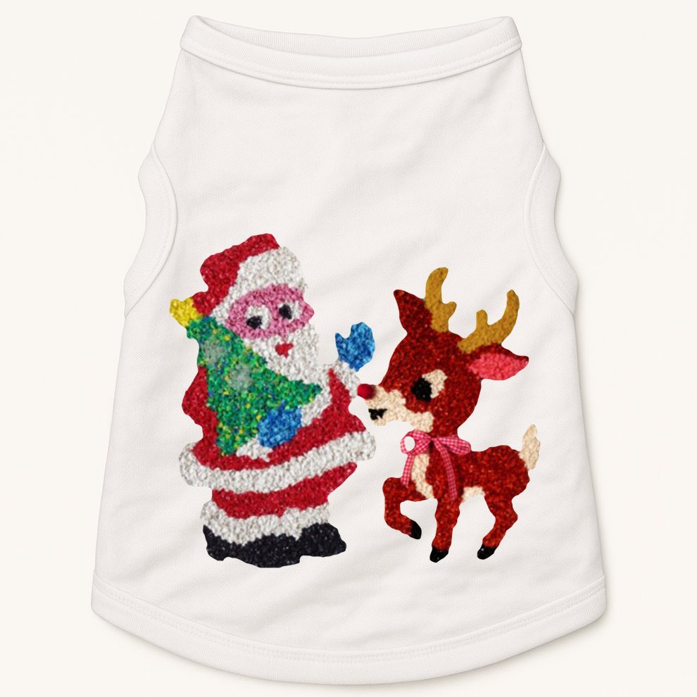 Cute Santa Reindeer Best Friends Christmas Cheer Doggie Tank
