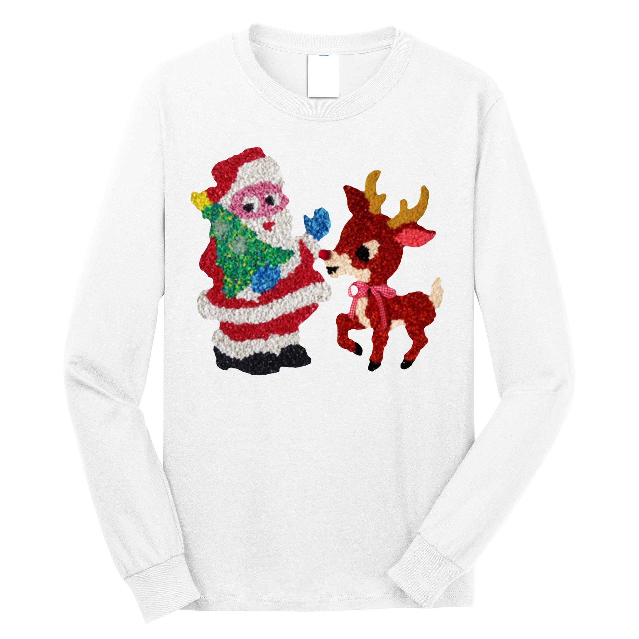Cute Santa Reindeer Best Friends Christmas Cheer Long Sleeve Shirt