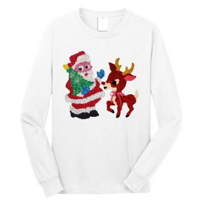 Cute Santa Reindeer Best Friends Christmas Cheer Long Sleeve Shirt