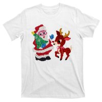 Cute Santa Reindeer Best Friends Christmas Cheer T-Shirt