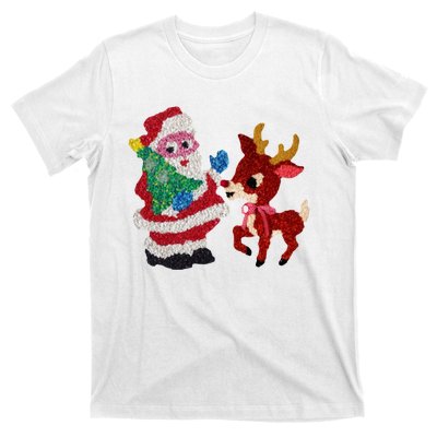 Cute Santa Reindeer Best Friends Christmas Cheer T-Shirt