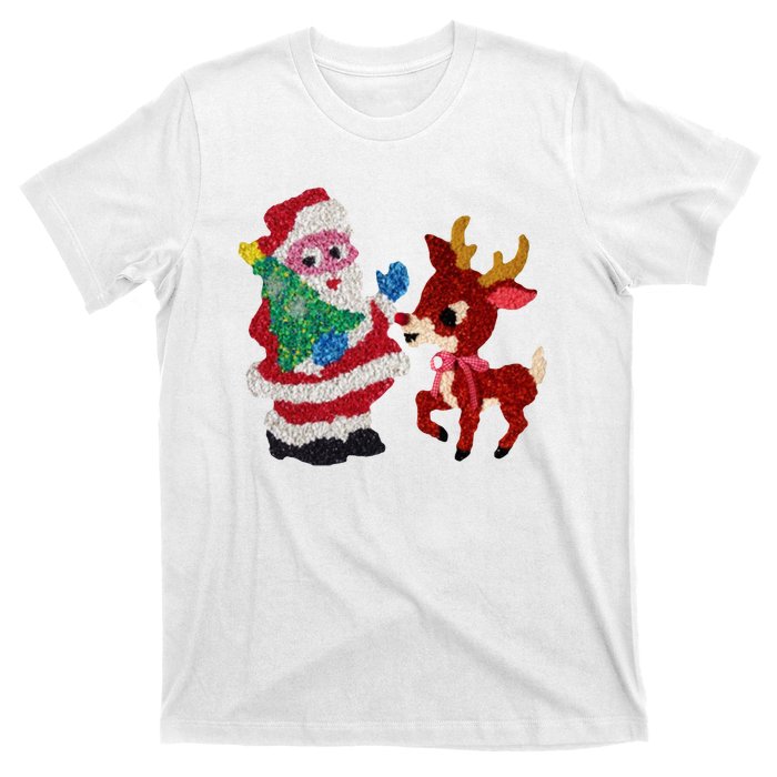 Cute Santa Reindeer Best Friends Christmas Cheer T-Shirt