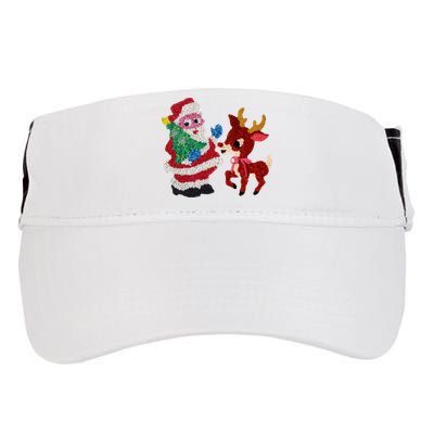 Cute Santa Reindeer Best Friends Christmas Cheer Adult Drive Performance Visor