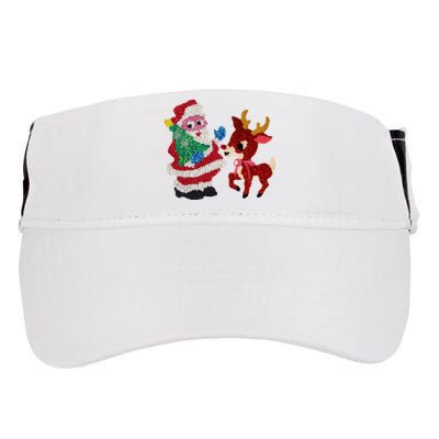 Cute Santa Reindeer Best Friends Christmas Cheer Adult Drive Performance Visor