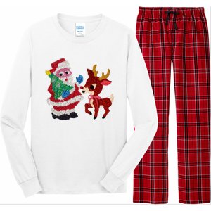 Cute Santa Reindeer Best Friends Christmas Cheer Long Sleeve Pajama Set