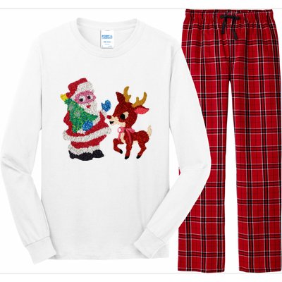 Cute Santa Reindeer Best Friends Christmas Cheer Long Sleeve Pajama Set