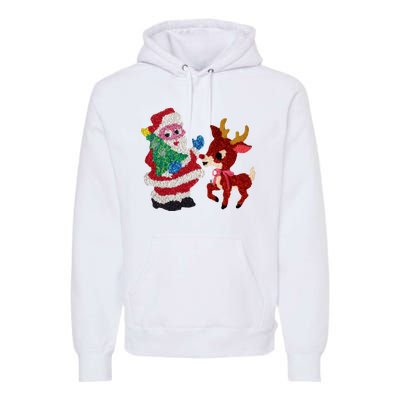 Cute Santa Reindeer Best Friends Christmas Cheer Premium Hoodie