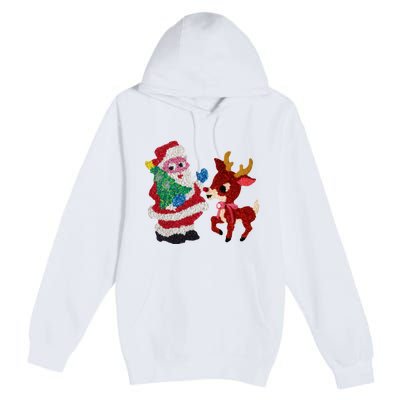 Cute Santa Reindeer Best Friends Christmas Cheer Premium Pullover Hoodie