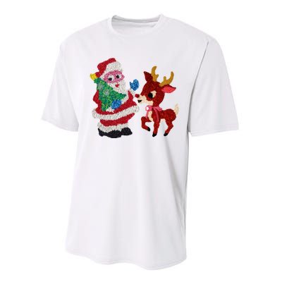 Cute Santa Reindeer Best Friends Christmas Cheer Performance Sprint T-Shirt