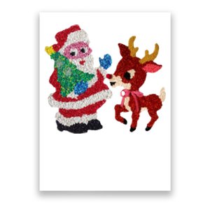 Cute Santa Reindeer Best Friends Christmas Cheer Poster